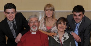 Canon John Budd with his wife Carla and their children Matthew, Harriet and Peter.